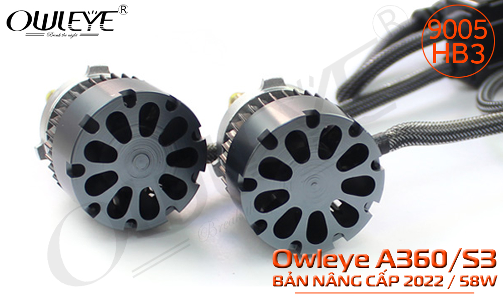 Den led o to Owleye A360 S3 HB3 9005 58W Ban cap nhat 2022-4