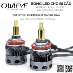 Bóng led ô tô 360 độ cho bi cầu Owleye A360Y4 4500K - H11. 7 Mắt Cú