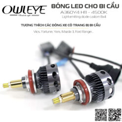 Bóng led ô tô 360 độ cho bi cầu Owleye A360Y4 4500K - H11. 8 Mắt Cú