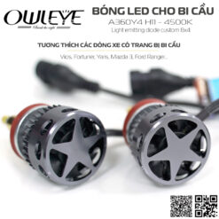 Bóng led ô tô 360 độ cho bi cầu Owleye A360Y4 4500K - H11. 9 Mắt Cú