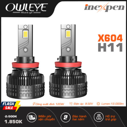 Inexpen x604, mẫu bóng đèn led ô tô công suất cao 120W đến từ Owleye 5 Đèn-led-ô-tô-H4-sáng-nhất-hiện-nay-Owleye-X604-inexpen-h11-1