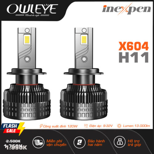 Inexpen x604, mẫu bóng đèn led ô tô công suất cao 120W đến từ Owleye 3 Đèn-led-ô-tô-H4-sáng-nhất-hiện-nay-Owleye-X604-inexpen-h7