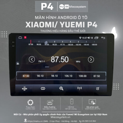 Màn hình Android ô tô Xiaomi/ Yuemi P4, cấu hình 4x64 kích thước 9/10 inch - Ảnh 4