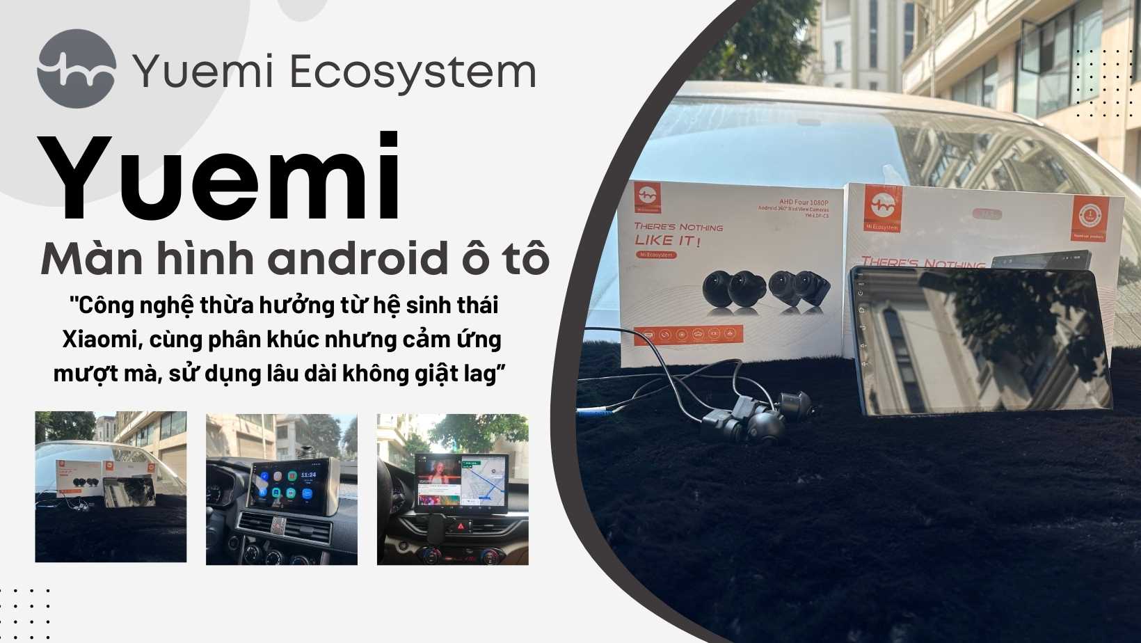 Màn hình android ô tô Xiaomi 1 Baner yuemi landipage