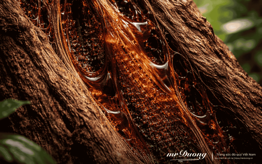 Phân biệt trầm hương thật giả qua hình ảnh trầm tự nhiên.